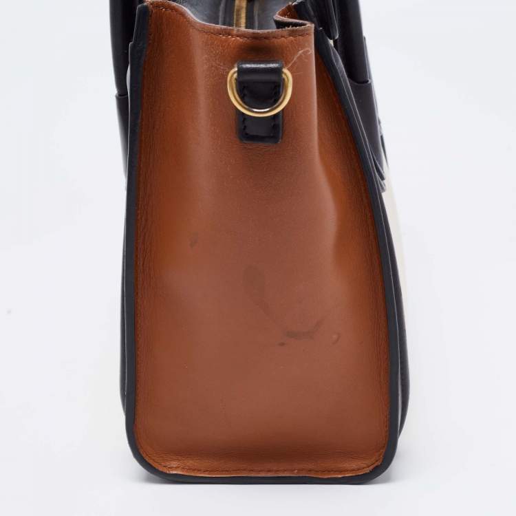 Pre Owned Céline Tri Color Leather Nano Luggage Tote