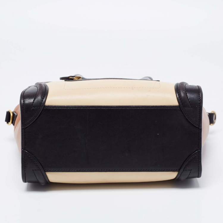 Pre Owned Céline Tri Color Leather Nano Luggage Tote