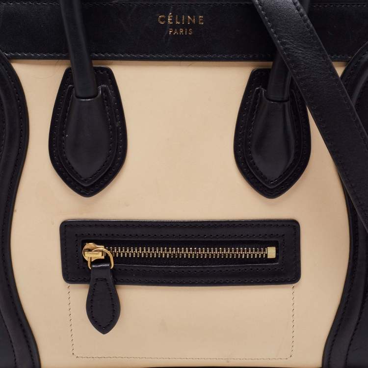 Pre Owned Céline Tri Color Leather Nano Luggage Tote