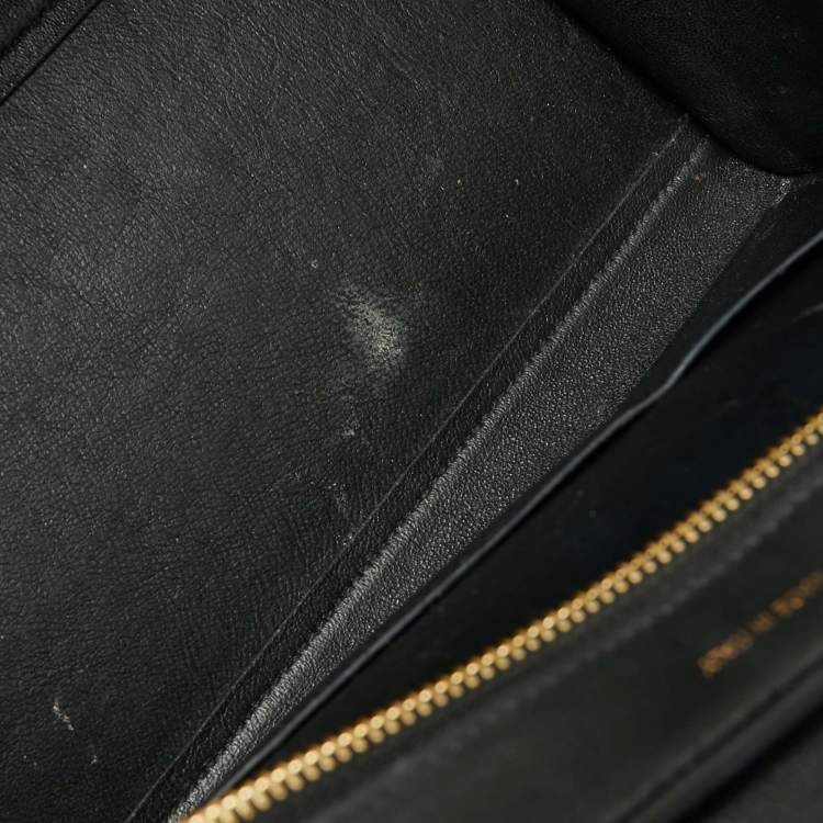 Pre Owned Celine Blue Leather and Suede Small Trapeze Bag