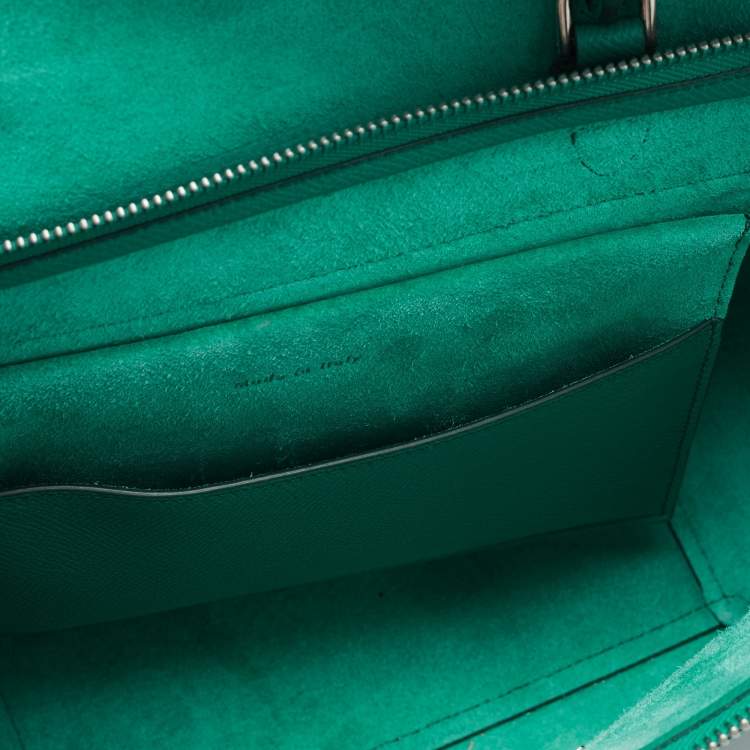 Pre Owned Celine Green Leather Micro Belt Top Handle Bag