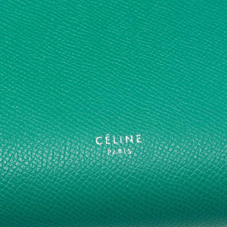 Pre Owned Celine Green Leather Micro Belt Top Handle Bag