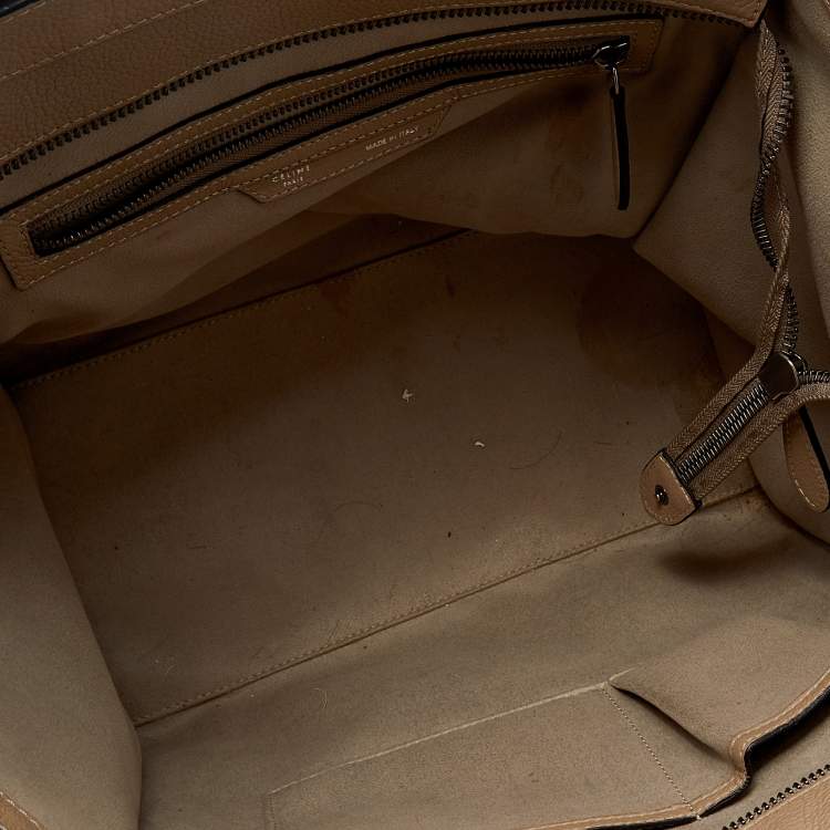Pre Owned Celine Beige Leather Mini Luggage Tote