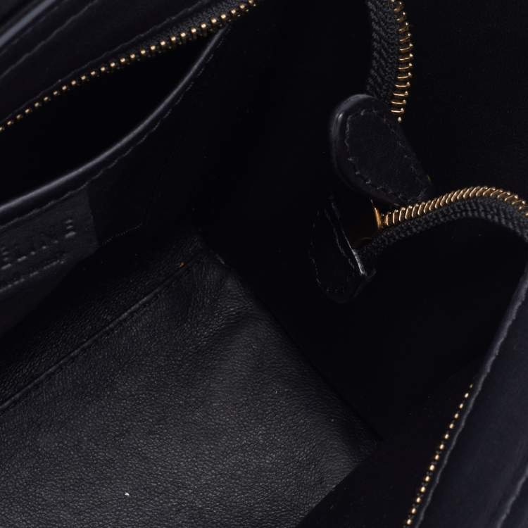 Pre Owned Celine Tri Color Leather and Suede Nano Luggage Tote