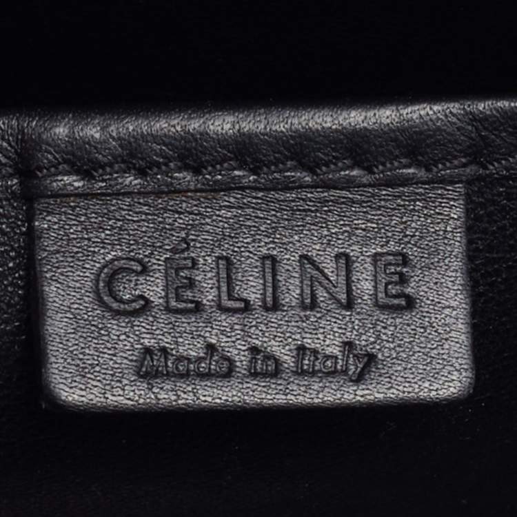 Pre Owned Celine Tri Color Leather and Suede Nano Luggage Tote
