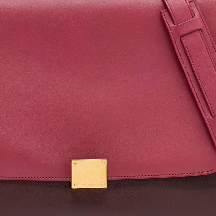 Pre Owned Celine Tricolor Leather Medium Trapeze Top Handle Bag