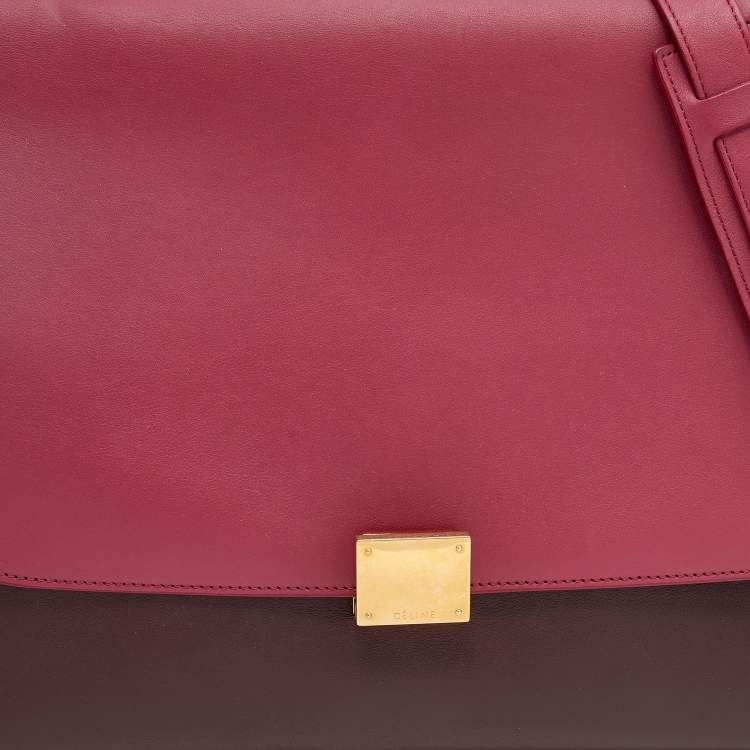 Pre Owned Celine Tricolor Leather Medium Trapeze Top Handle Bag