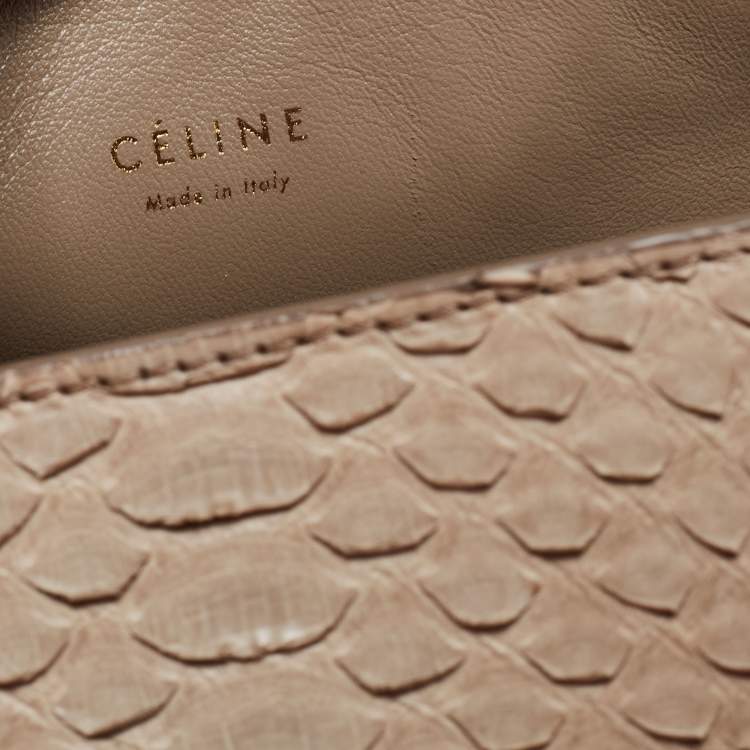 Pre Owned Celine Grey Python Mini Luggage Tote