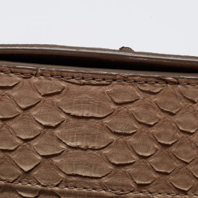 Pre Owned Celine Grey Python Mini Luggage Tote