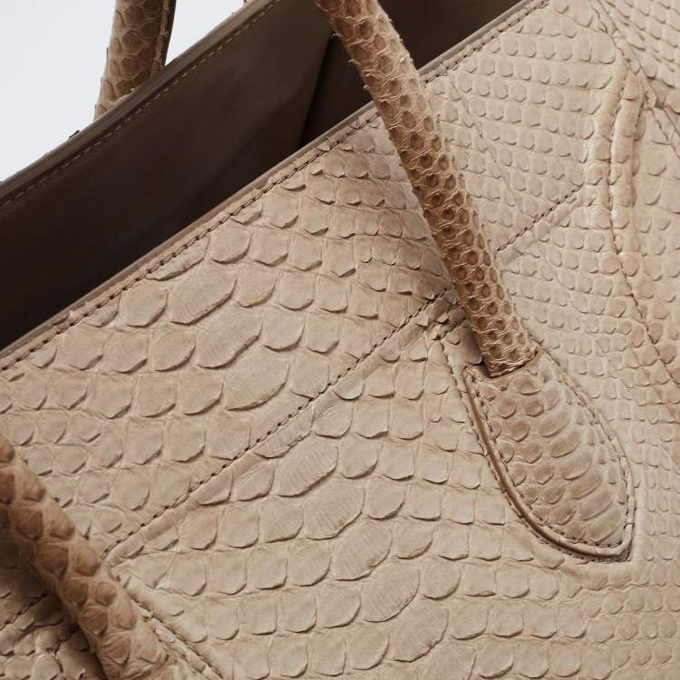 Pre Owned Celine Grey Python Mini Luggage Tote