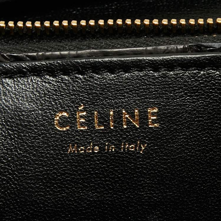 Pre Owned Celine Black Python Medium Classic Box Shoulder Bag