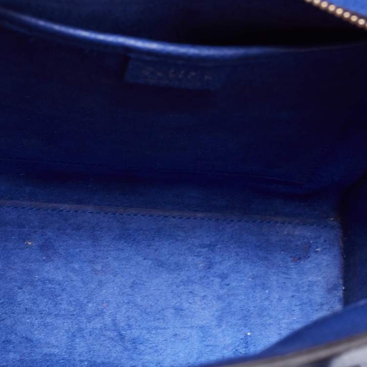 Pre Owned Celine Blue Leather Nano Luggage Tote
