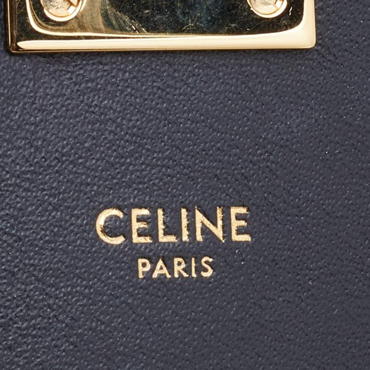 Pre Owned Celine Black/White Quilted Leather Medium C Bag