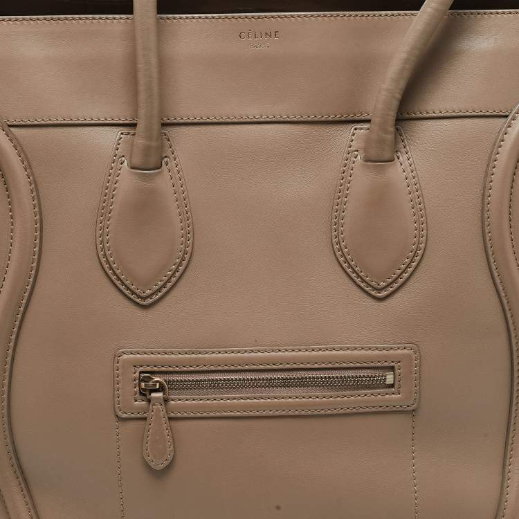 Pre Owned Celine Beige Leather Large Luggage Tote