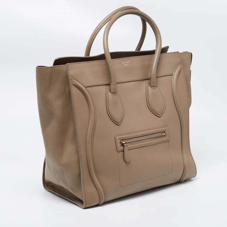 Pre Owned Celine Beige Leather Large Luggage Tote