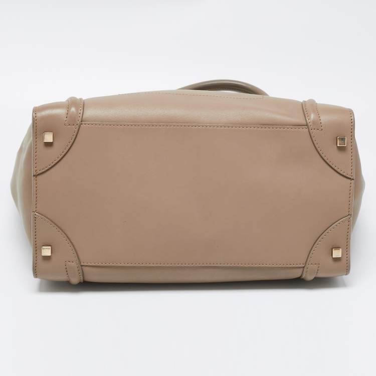 Pre Owned Celine Beige Leather Large Luggage Tote