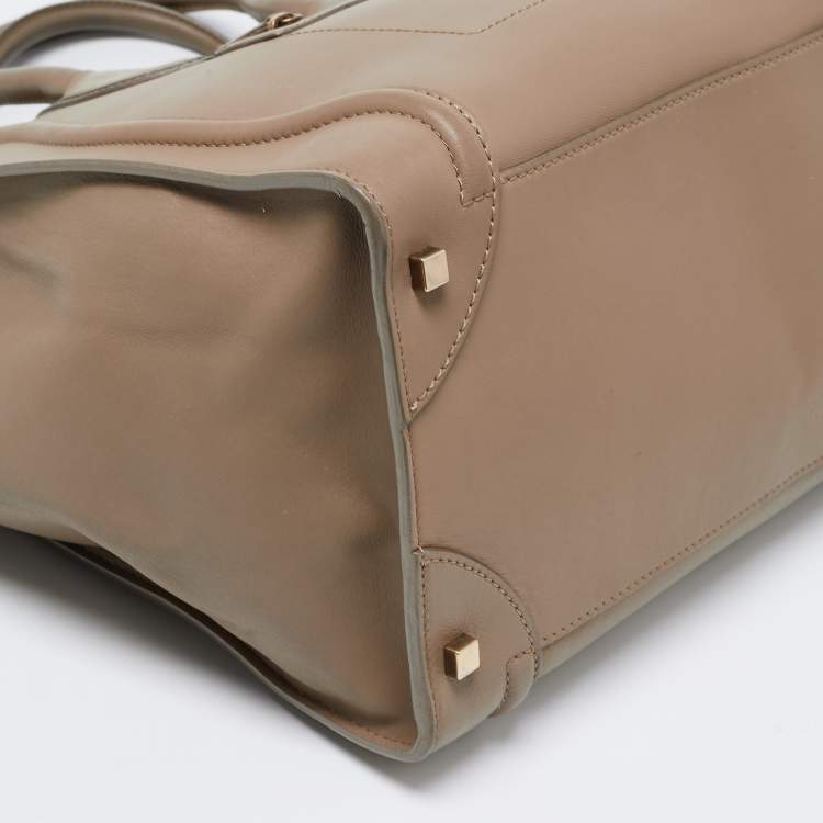 Pre Owned Celine Beige Leather Large Luggage Tote