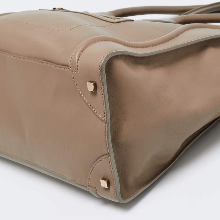 Pre Owned Celine Beige Leather Large Luggage Tote