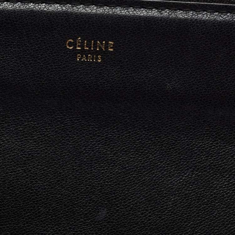 Pre Owned Celine Black Leather Large Trio Crossbody Bag
