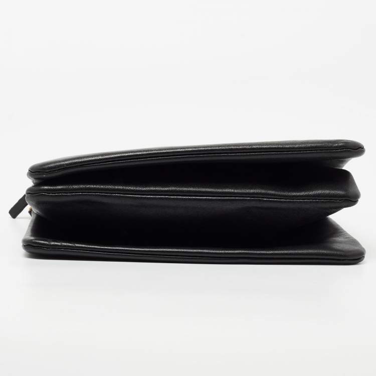 Pre Owned Celine Black Leather Large Trio Crossbody Bag