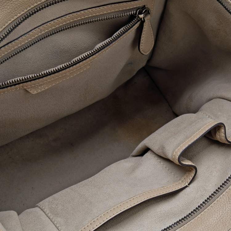 Pre Owned Celine Beige Leather Mini Luggage Tote