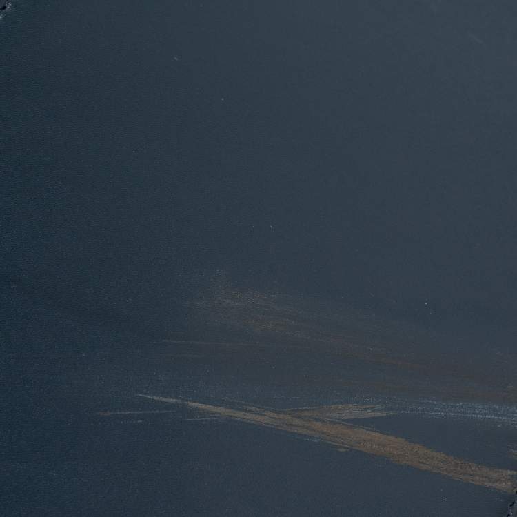 Pre Owned Celine Navy Blue/Tan Brown Leather Boxy Tote