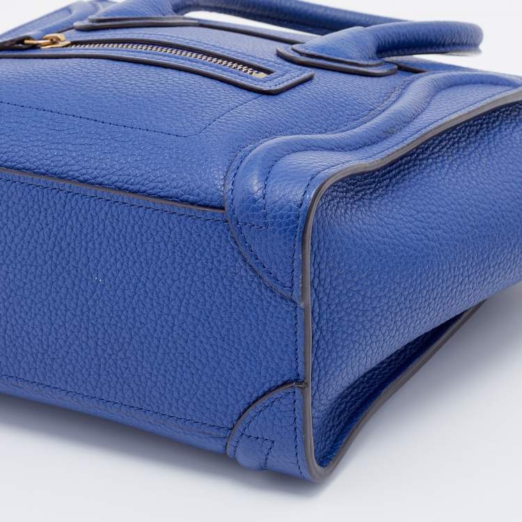 Pre Owned Céline Blue Leather Nano Luggage Tote