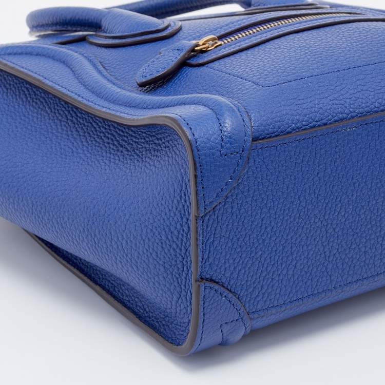 Pre Owned Céline Blue Leather Nano Luggage Tote
