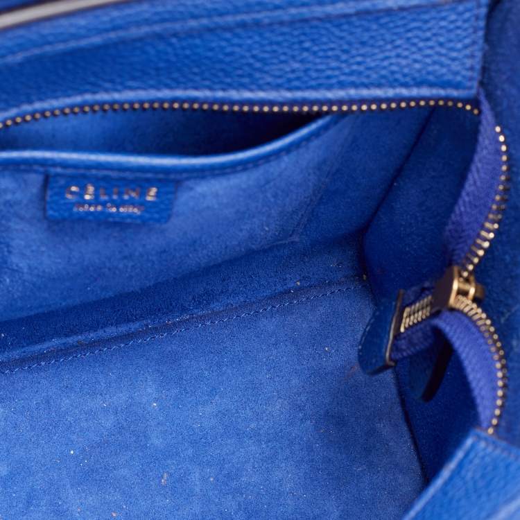 Pre Owned Céline Blue Leather Nano Luggage Tote