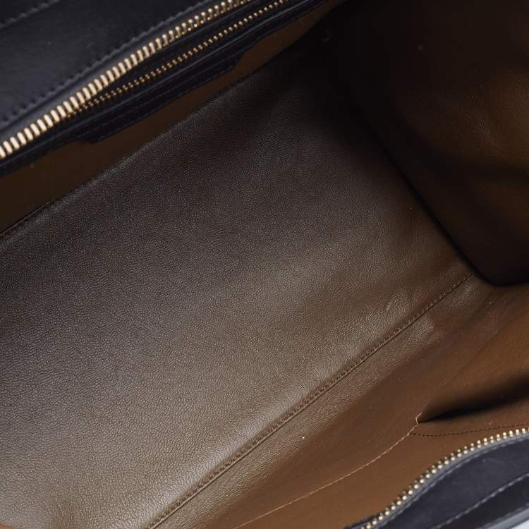 Pre Owned Celine Tricolor Nubuck And Leather Mini Luggage Tote