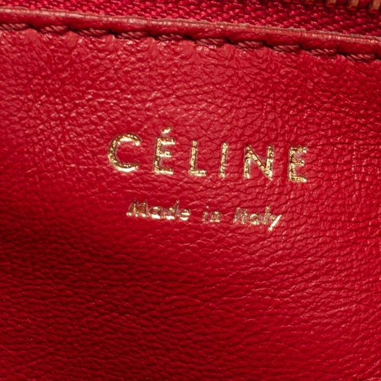 Pre Owned Celine Red Python Envelope Mini Luggage Tote