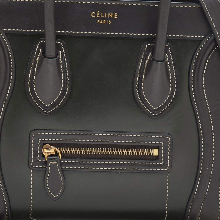 Pre Owned Celine Tri-Color Leather Nano Luggage Tote