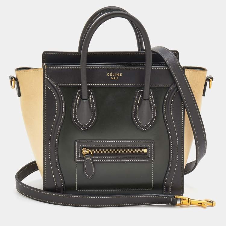 Pre Owned Celine Tri-Color Leather Nano Luggage Tote