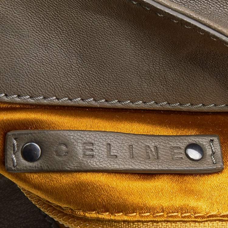 Pre Owned Celine Grey Leather Dimitri Fringe Hobo