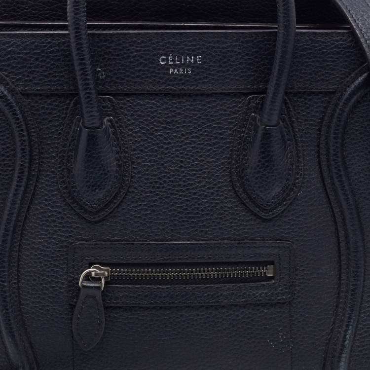 Pre Owned Celine Black Leather Nano Luggage Tote