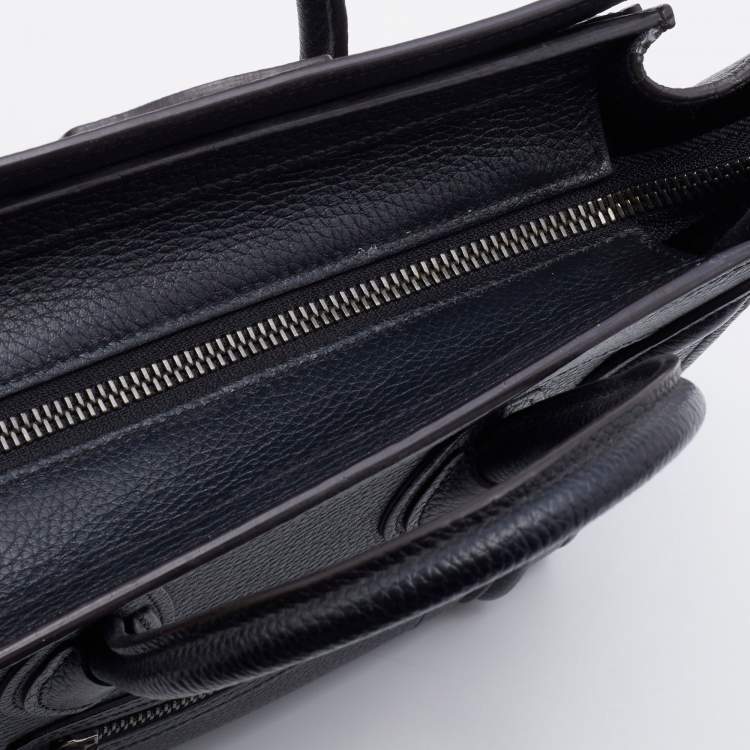 Pre Owned Celine Black Leather Nano Luggage Tote
