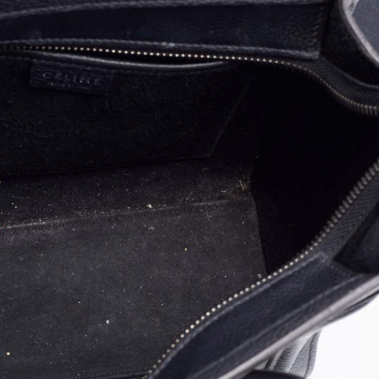 Pre Owned Celine Black Leather Nano Luggage Tote