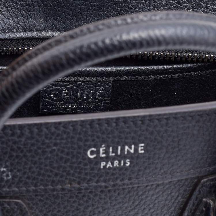 Pre Owned Celine Black Leather Nano Luggage Tote