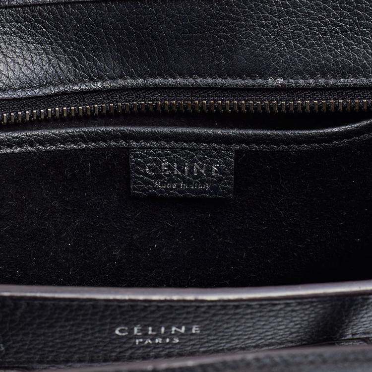 Pre Owned Celine Black Leather Nano Luggage Tote