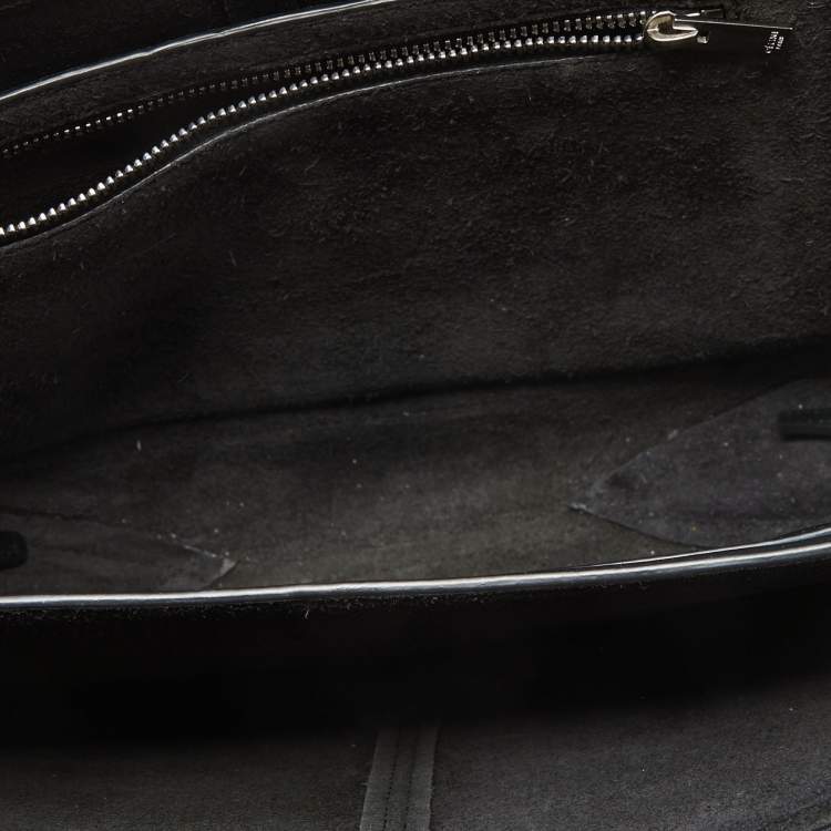 Pre Owned Celine Black Leather Trifold Chain Clutch