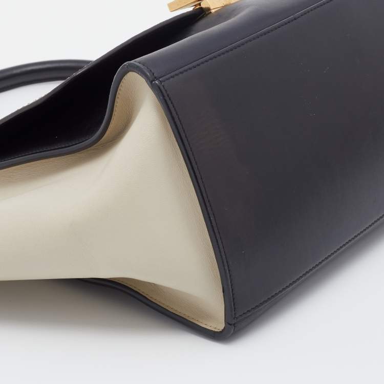 مملوكة مسبقًا Celine Tri Color Leather and Python Mini Trapeze Top Handle Bag