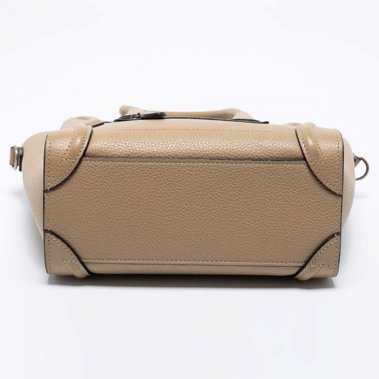 Pre Owned Céline Beige Leather Nano Luggage Tote