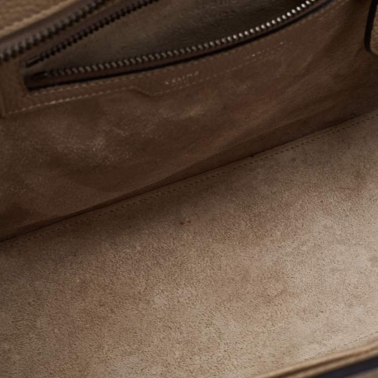 Pre Owned Celine Beige Leather Micro Luggage Tote