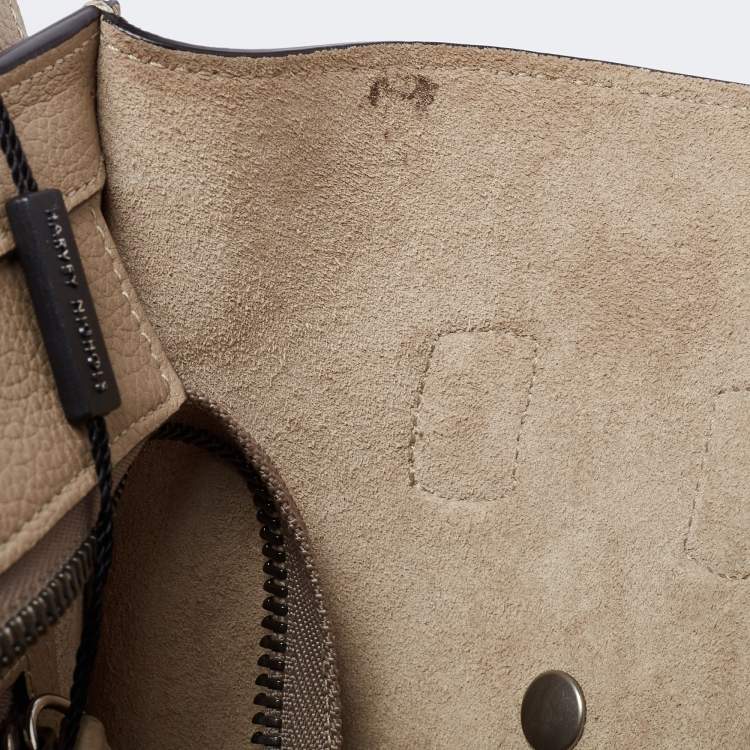 Pre Owned Celine Beige Leather Micro Luggage Tote