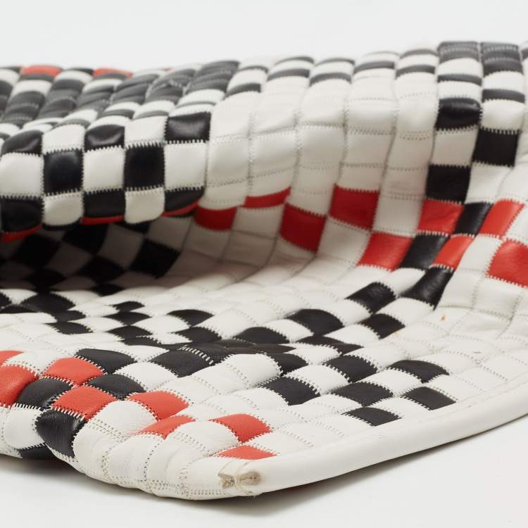 Pre Owned Celine Tricolour Checkered Leather Berlingot Clutch