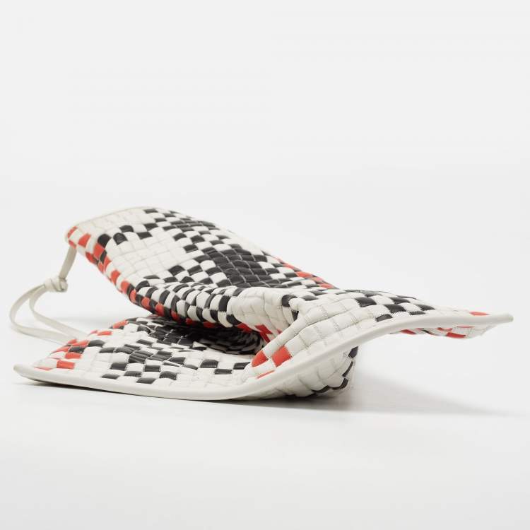 Pre Owned Celine Tricolour Checkered Leather Berlingot Clutch