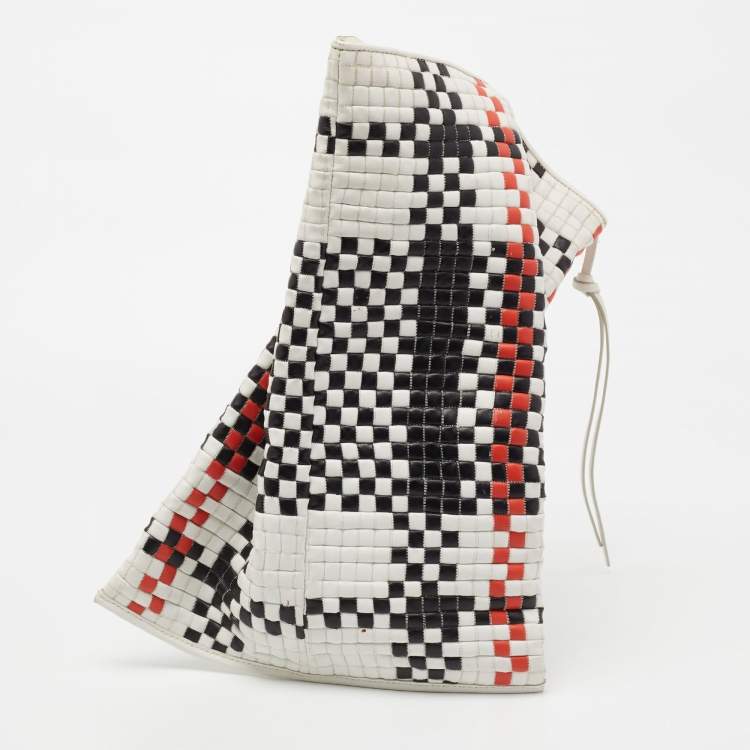 Pre Owned Celine Tricolour Checkered Leather Berlingot Clutch