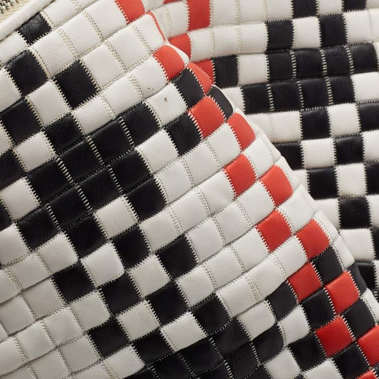 Pre Owned Celine Tricolour Checkered Leather Berlingot Clutch