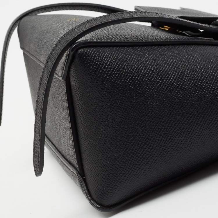 مملوكة مسبقًا Celine Black Leather Nano Belt Top Handle Bag