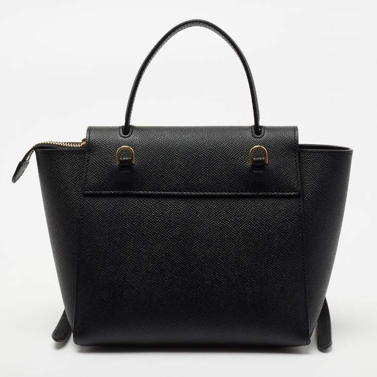مملوكة مسبقًا Celine Black Leather Nano Belt Top Handle Bag